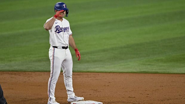 Texas Rangers rookie Wyatt Langford had two doubles, a home run, and two walks in Tuesday's 13-8 win over the Blue Jays.