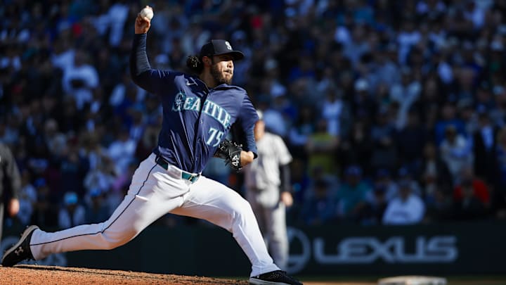 Seattle Mariners reliever Andres Munoz throws during a game against the New York Yankees on Sept. 19 at T-Mobile Park. Seattle Mariners reliever Andres Munoz throws during a game against the New York Yankees on Sept. 19 at T-Mobile Park.