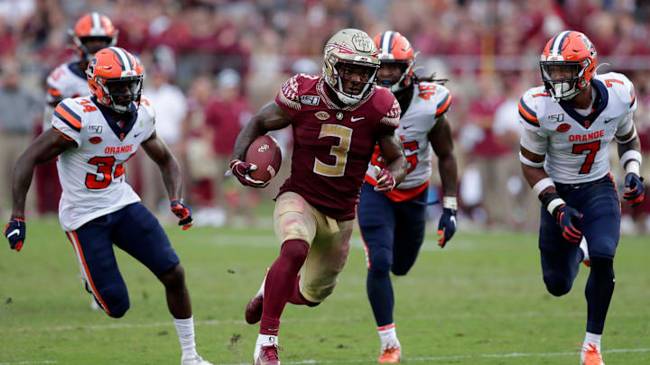 Florida State Seminoles running back Cam Akers (3) runs towards the end zone. The Florida State Seminoles host the Syracuse Orange for the 2019 homecoming game Saturday, Oct. 26, 2019.

Fsu V Syracuse1995