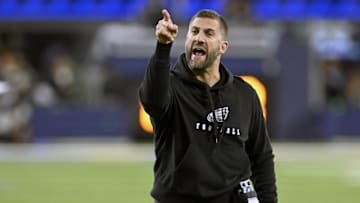 Nov 24, 2024; Inglewood, California, USA;  Philadelphia Eagles head coach Nick Sirianni reacts on the sidelines during the first half against the Los Angeles Rams at SoFi Stadium. Mandatory Credit: Alex Gallardo-Imagn Images