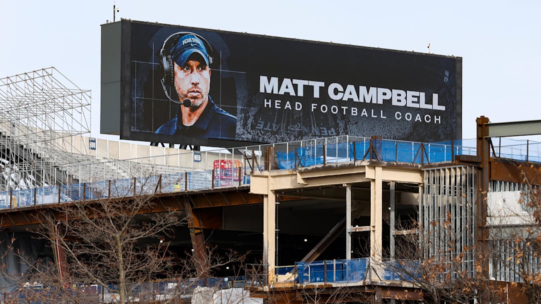 A general view of the scoreboard at Beaver Stadium as Matt Campbell is announced as the Penn State Nittany Lions new head coach.