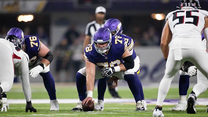 Ryan Kelly snaps the ball against the Atlanta Falcons.
