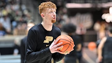 Purdue Boilermakers center Will Berg (44) warms up