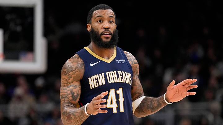 Feb 4, 2026; Milwaukee, Wisconsin, USA;  New Orleans Pelicans forward Saddiq Bey (41) during the game against the Milwaukee Bucks at Fiserv Forum. Mandatory Credit: Jeff Hanisch-Imagn Images