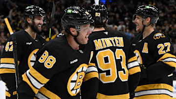 David Pastrnak and the Bruins are home underdogs on Monday night.