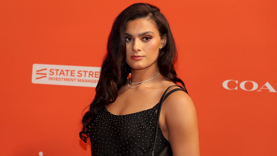Apr 13, 2026; New York, NY, USA; Lauren Betts poses for a photo on the orange carpet before the 2026 WNBA Draft at The Shed at Hudson Yards.