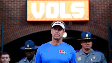 Mississippi Head Coach Lane Kiffin returns to Neyland Stadium before an SEC football game between Tennessee and Ole Miss in Knoxville, Tenn. on Saturday, Oct. 16, 2021.

Kns Tennessee Ole Miss Football