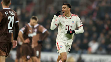 Jamal Musiala after scoring Bayern's only goal of the night