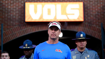Mississippi Head Coach Lane Kiffin returns to Neyland Stadium before an SEC football game between Tennessee and Ole Miss in Knoxville, Tenn. on Saturday, Oct. 16, 2021.

Kns Tennessee Ole Miss Football