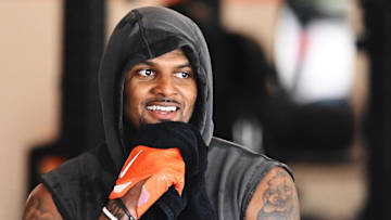 Jun 12, 2025; Berea, OH, USA; Cleveland Browns quarterback Deshaun Watson (4) works out during mini camp at CrossCountry Mortgage Campus. Mandatory Credit: Ken Blaze-Imagn Images