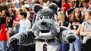 Gonzaga mascot Spike entertains fans during a game at the McCarthey Athletic Center. 