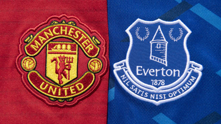 The Manchester United and Everton Club Badges The Manchester United and Everton Club Badges