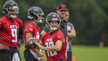 Atlanta Falcons quarterbacks Kirk Cousins (18) and Michael Penix Jr (9) headline a revamped room entering training camp.