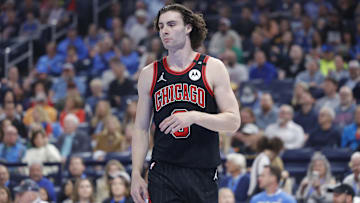 Mar 31, 2025; Oklahoma City, Oklahoma, USA; Chicago Bulls guard Josh Giddey (3) stands during the first quarter against the Oklahoma City Thunder at Paycom Center. Mandatory Credit: Alonzo Adams-Imagn Images