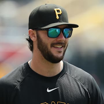 Jul 2, 2025; Pittsburgh, Pennsylvania, USA;  Pittsburgh Pirates pitcher Paul Skenes (30) walks in from the bullpen before the game against the St. Louis Cardinals at PNC Park. Mandatory Credit: Charles LeClaire-Imagn Images
