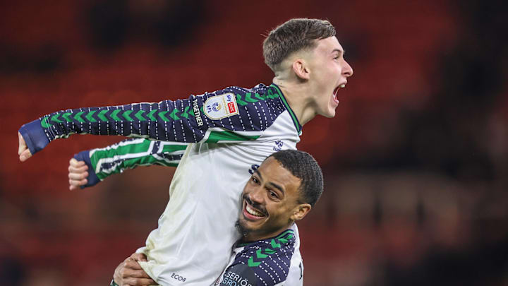 Chris Rigg Celebrating Win Over Middlesbrough Chris Rigg Celebrating Win Over Middlesbrough