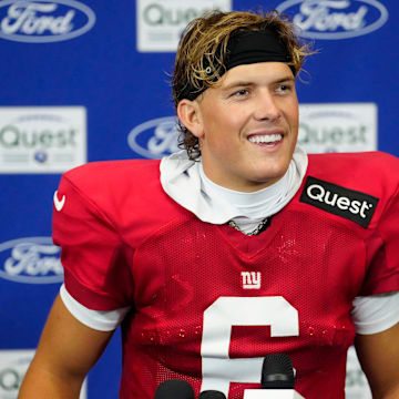 Giants quarterback Jaxson Dart made his preseason debut vs. the Bills on Saturday.