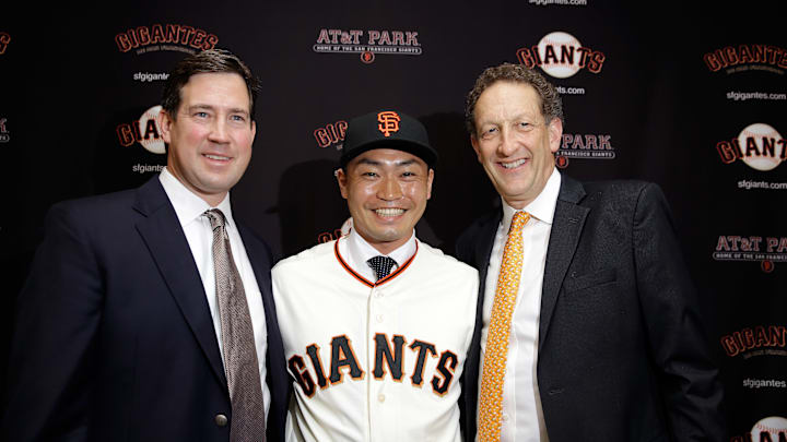 San Francisco Giants Introduce Nori Aoki