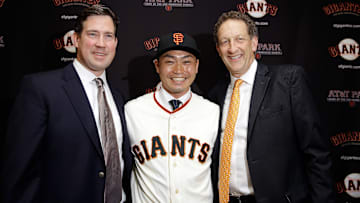 San Francisco Giants Introduce Nori Aoki