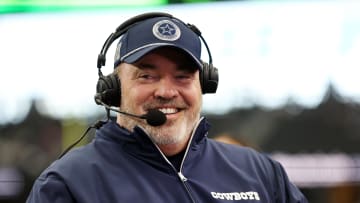 Aug 24, 2024; Arlington, Texas, USA; Dallas Cowboys head coach Mike McCarthy talks to the media before the game against the Los Angeles Chargers at AT&T Stadium. Mandatory Credit: Tim Heitman-USA TODAY Sports