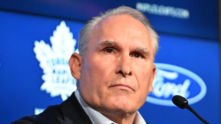 May 21, 2024; Toronto, Ontario, CANADA; Toronto Maple Leafs new head coach Craig Berube speaks during an introductory media conference at Ford Performance Centre. Mandatory Credit: Dan Hamilton-USA TODAY Sports