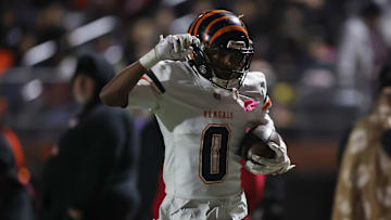 Fleet Central East wide receiver Xavior Jones salutes after scoring on a 52-yard reverse in the second quarter of his team's 55-36 CIF Northern California Division 1-A championship win at Pittsburg on Dec. 6.