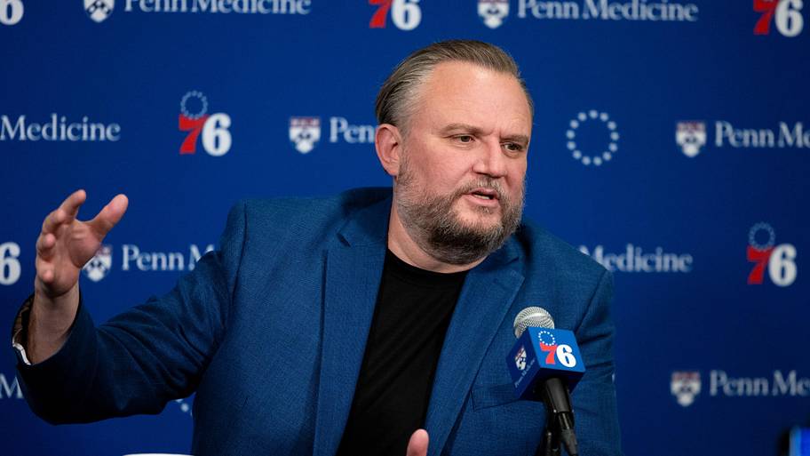 Philadelphia 76ers president of Basketball Operations Daryl Morey speaks with the media.