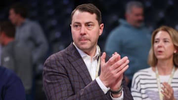 Feb 15, 2023; Atlanta, Georgia, USA; Georgia Tech Yellow Jackets athletic director J Batt after a game against the Virginia Tech Hokies at McCamish Pavilion. Mandatory Credit: Brett Davis-Imagn Images