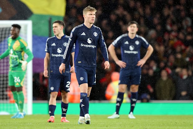 Manuel Ugarte, Rasmus Hojlund, Harry Maguire.