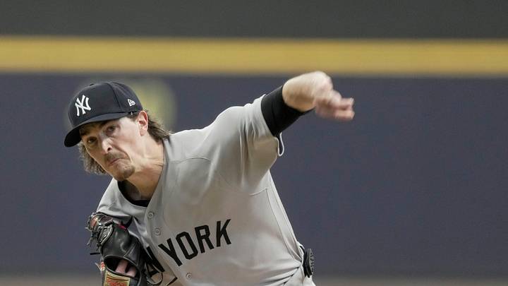 New York Yankees pitcher Max Fried (54) throws during the first inning of their game against the Milwaukee Brewers Friday, May 8, 2026 at American Family Field in Milwaukee, Wisconsin.
