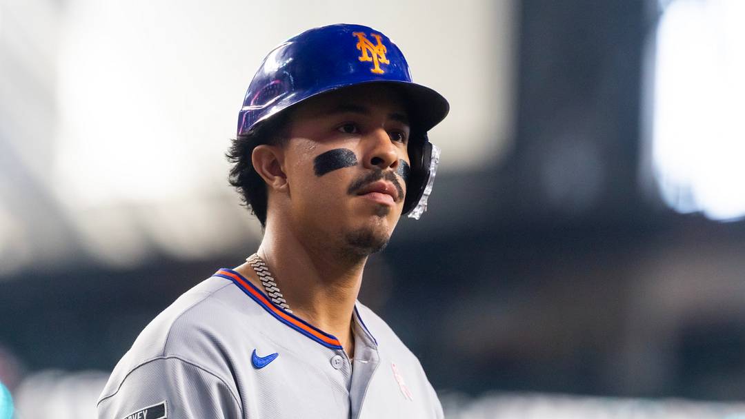 May 10, 2026; Phoenix, Arizona, USA; New York Mets first baseman Mark Vientos against the Arizona Diamondbacks at Chase Field. Mandatory Credit: Mark J. Rebilas-Imagn Images