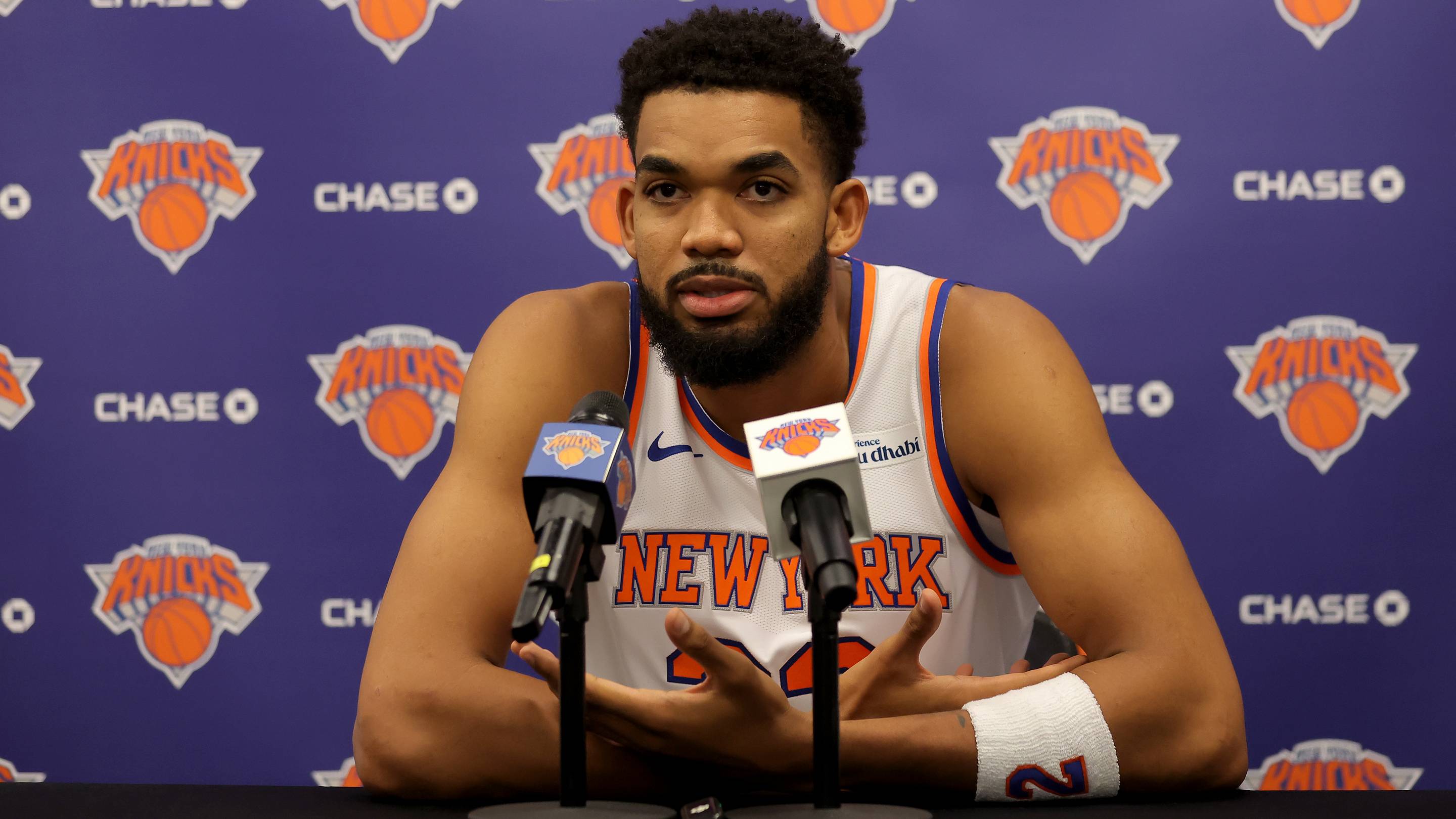 NBPA Vice President Karl-Anthony Towns has several reasons to stress Knicks pay talks