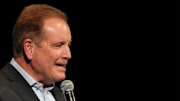Broadcaster Jim Nantz introduces players Monday, Feb. 24, 2025, during the “Night of Champions” at the Murat Theatre at the Old National Centre. The event featured a panel discussion of players and coaches from the Indianapolis Colts team that won Super Bowl XLI.