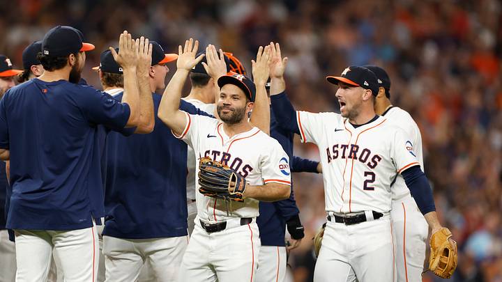 Houston Astros infielders Jose Altuve, Alex Bregman