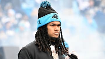 Carolina Panthers running back Jonathon Brooks