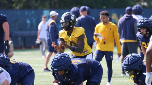 West Virginia University freshman quarterback Khalil Wilkins