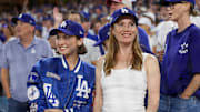 Maude Apatow and Leslie Mann attend Game 5 of the World Series.