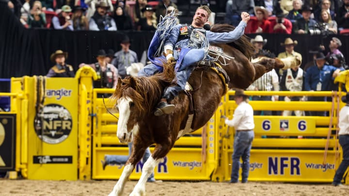 Orin Larsen won his first Snake River Stampede title thanks to a 90-point ride in the short go. 