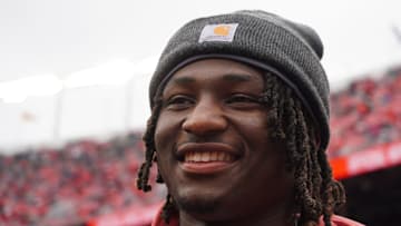 Cincere Johnson visits OSU the day of the Ohio State Buckeyes' 38-15 win over the Indiana Hoosiers in an NCAA football game at Ohio Stadium in Columbus on Saturday, Nov. 23, 2024.