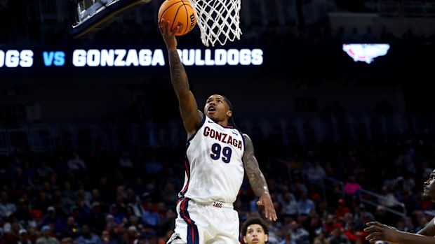 Gonzaga Bulldogs guard Khalif Battle (99). 