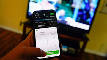 The Draft Kings app on an iPhone.