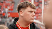 Mentor offensive tackle Landry Brede attends the Ohio State Buckeyes' football game against Ohio University at Ohio Stadium on Sept. 13, 2025.