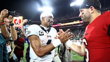 Jalen Hurts, Philadelphia Eagles (L), Baker Mayfield, Tampa Bay Buccaneers (R)