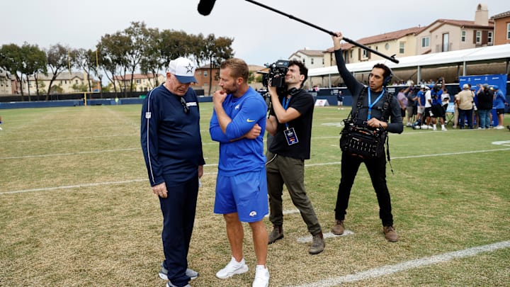 Los Angeles Rams & Dallas Cowboys Joint Practice, Jerry Jones, Sean McVay