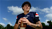 Dandy Dozen top football recruit selection for 2025 TSSAA season, Nashville Christian quarterback Jared Curtis Wednesday, June 19, 2025, in Nashville, Tenn.