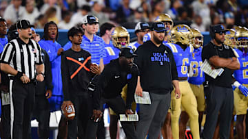 UCLA Bruins head coach DeShaun Foster  Mandatory Credit: Gary A. Vasquez-Imagn Images