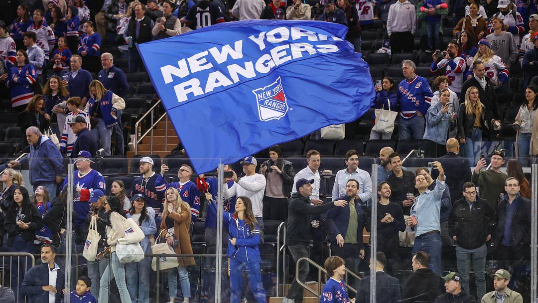 Apr 17, 2025; New York, New York, USA; New York Rangers fans at Madison Square Garden. Apr 17, 2025; New York, New York, USA; New York Rangers fans at Madison Square Garden.