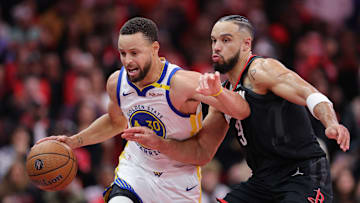 Dillon Brooks defending Stephen Curry