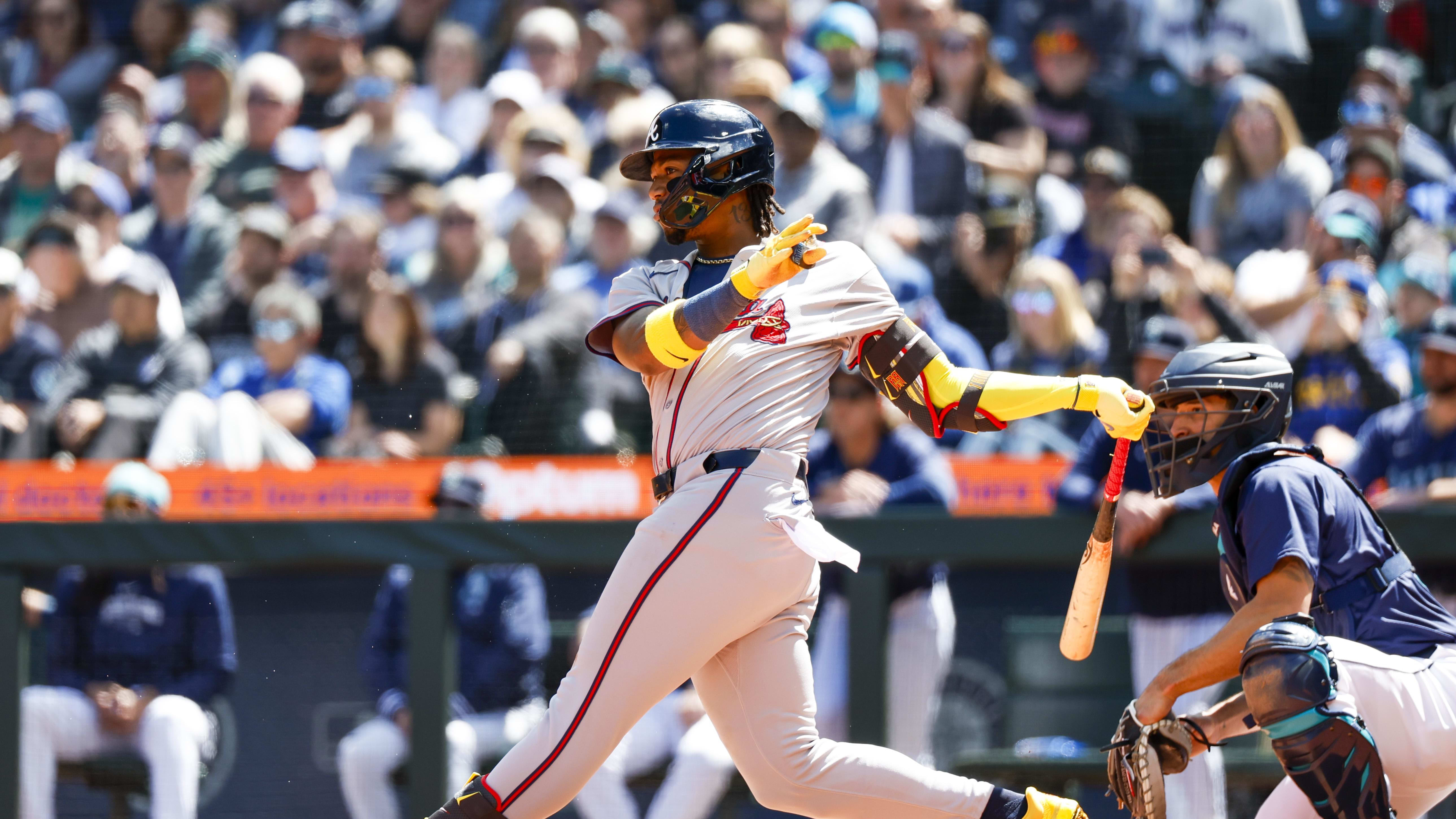 Atlanta Braves right fielder Ronald Acuña Jr. picked up two hits today against the Seattle Mariners, scoring twice