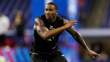 Defensive end Donovan Ezeiruaku at the 2025 NFL Scouting Combine